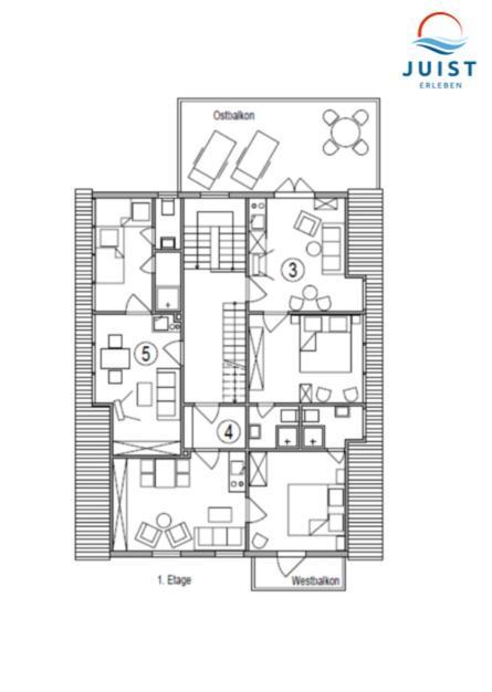 Haus Deichgraf 173 - Wohnung 3 Juist Esterno foto